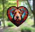 Airedale Terrier Stained Glass Effect Heart Suncatcher